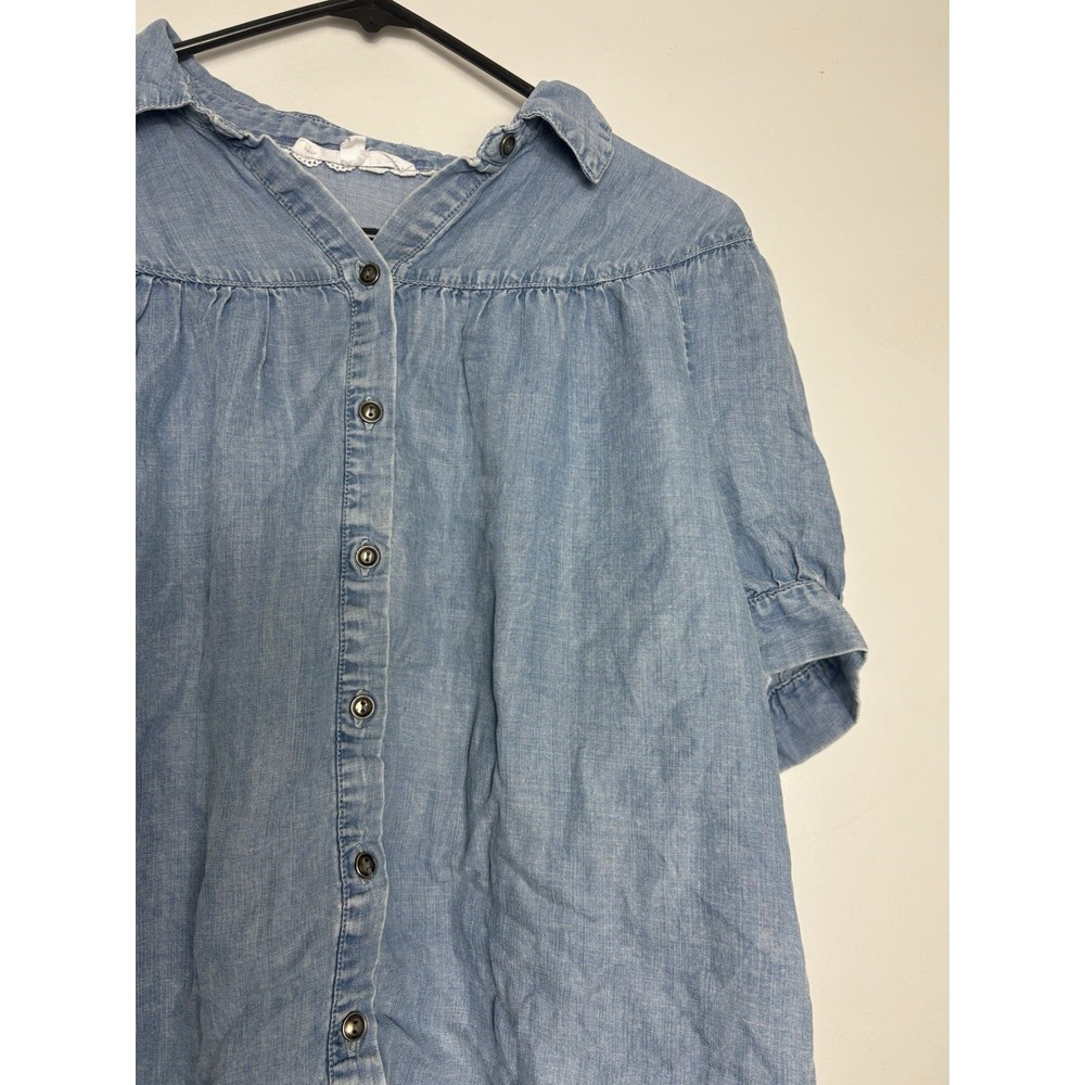 Jane and Delancey Women's Blue Short Sleeve Blouse Size M Country Boho Chic - Picture 3 of 12